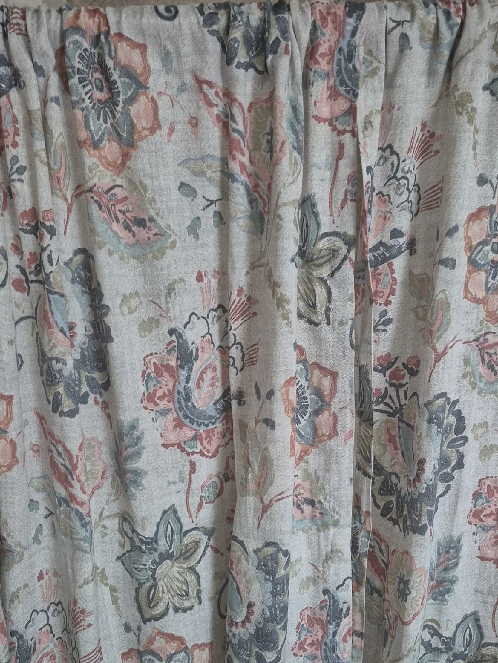 Two Floral Curtain Panels 76x84 (152x84)